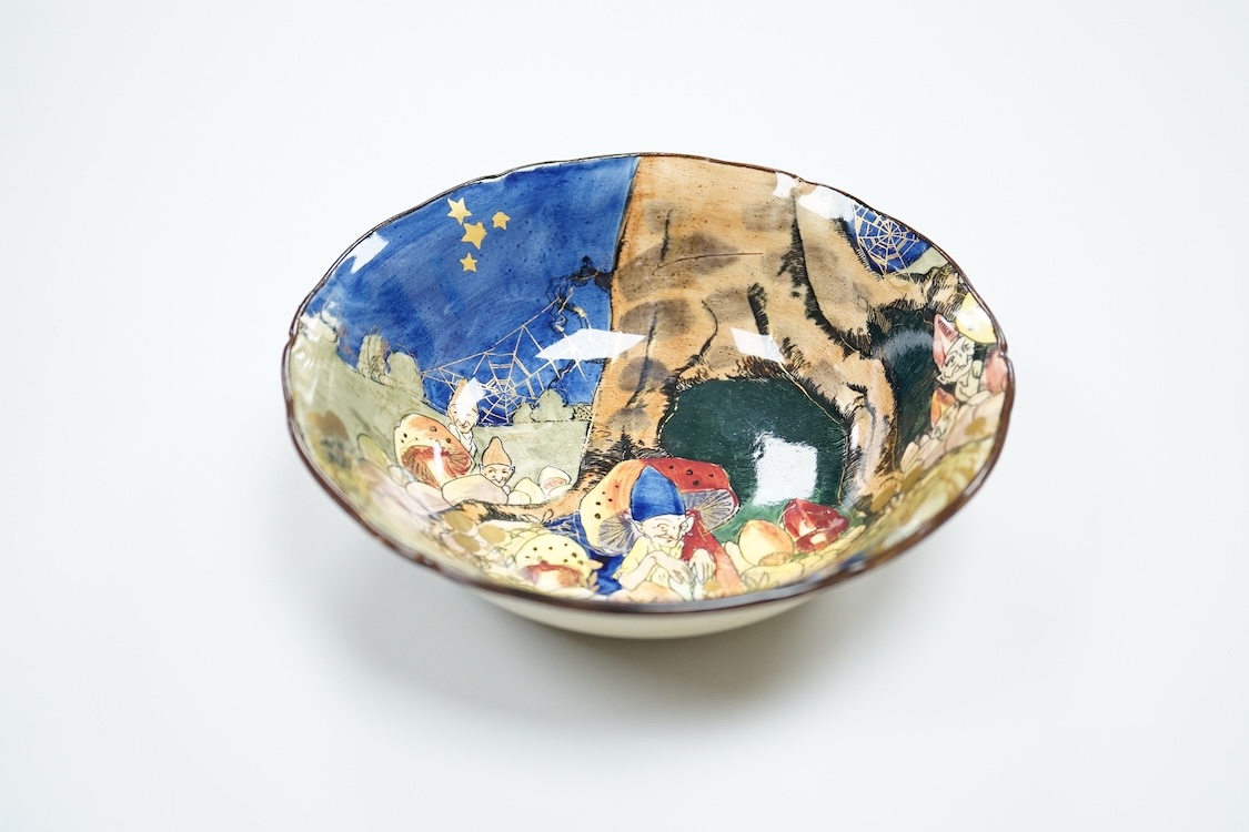 A Royal Doulton Charles Noke Pixie bowl, 15cm high